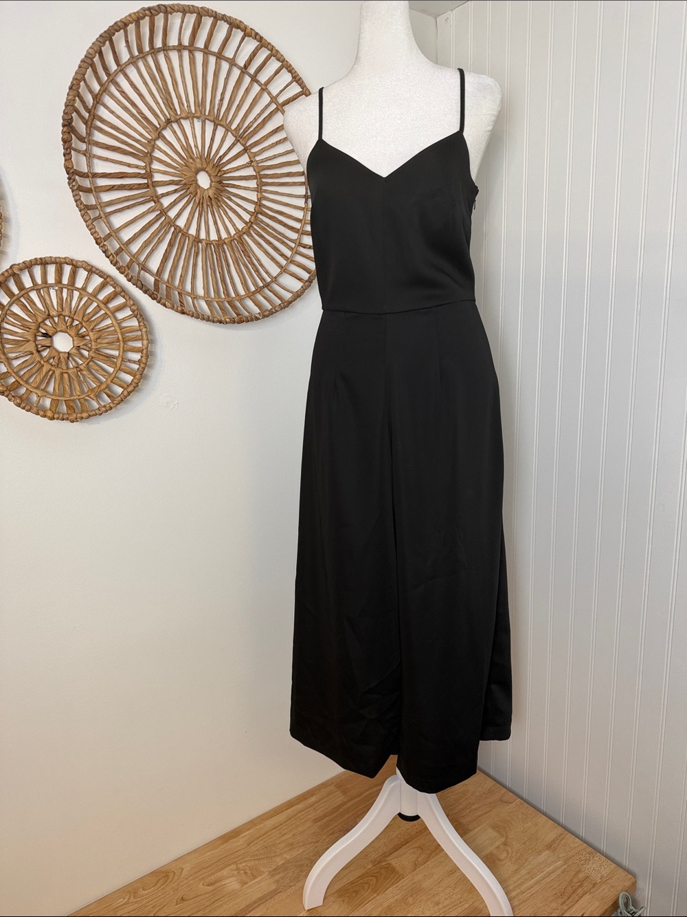 ASOS Black crop wide leg Jumpsuit